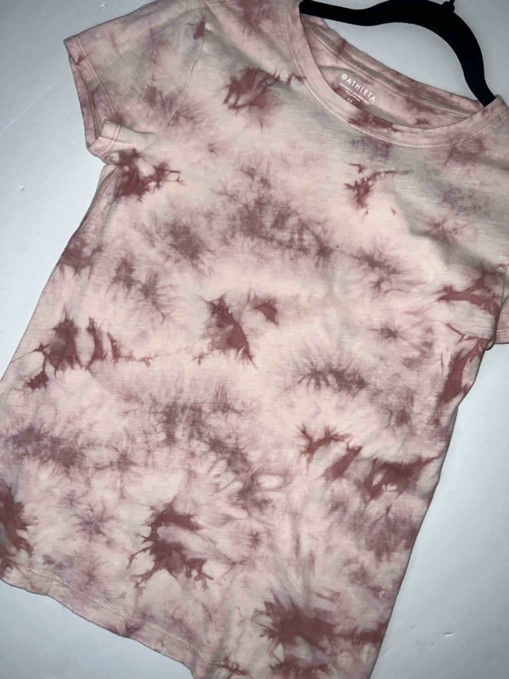 Women’s Athleta Pink and Cream Tie-Dye Short Sleeve Tee XS - Picture 3 of 6